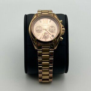MICHAEL KORS Bradshaw MK5799 Chronograph Rose Gold Watch Extra Links & Working